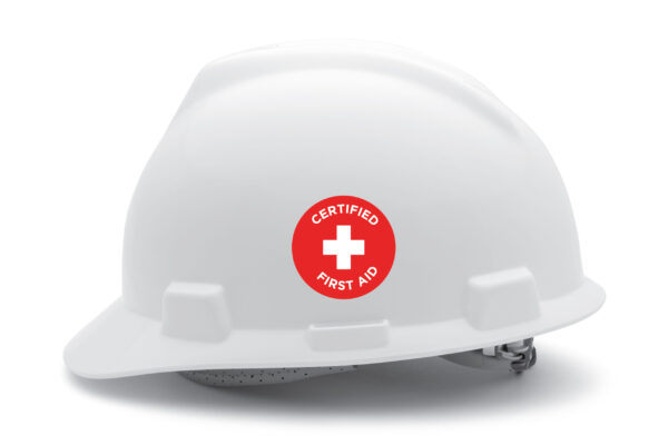 Hard hat 2in round sticker image Hard hat 2in round sticker image