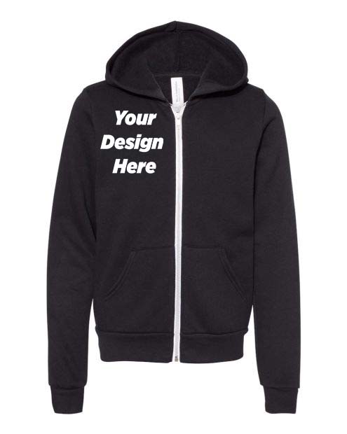 Bella + Canvas 3739Y Youth Zip-Up Sweater